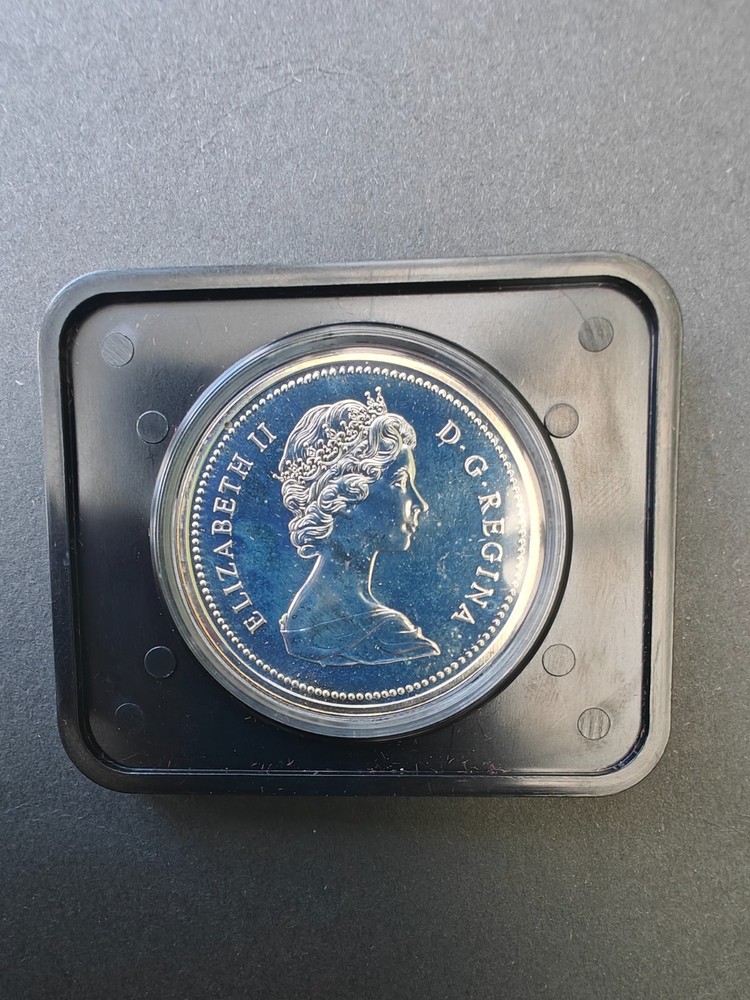 CANADA 1975 CALGARY SILVER PROOF SPECIMEN DOLLAR $1 - box