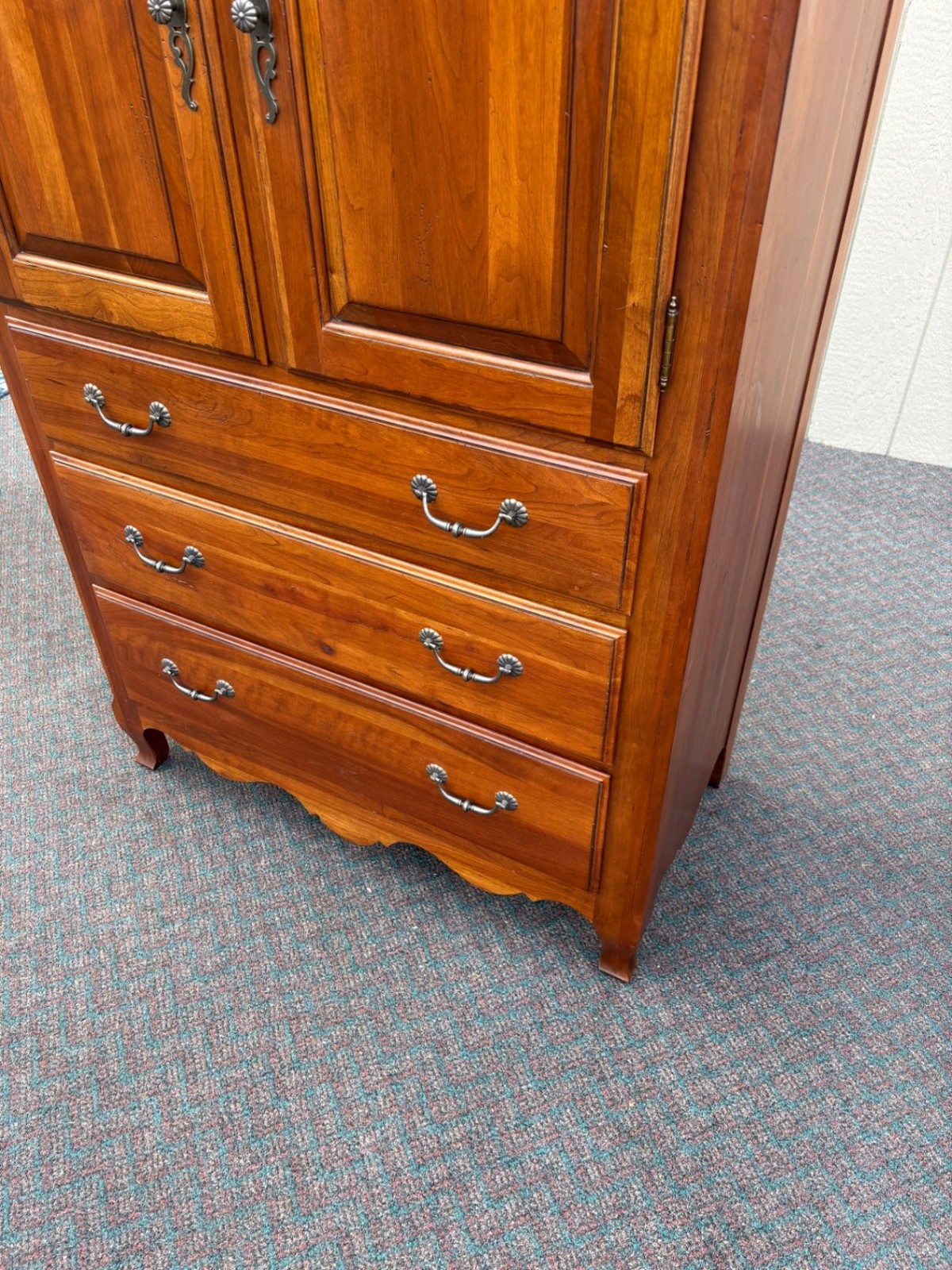 67581 Ethan Allen MAISON Cherry High Chest Dresser with Elegant Hardware