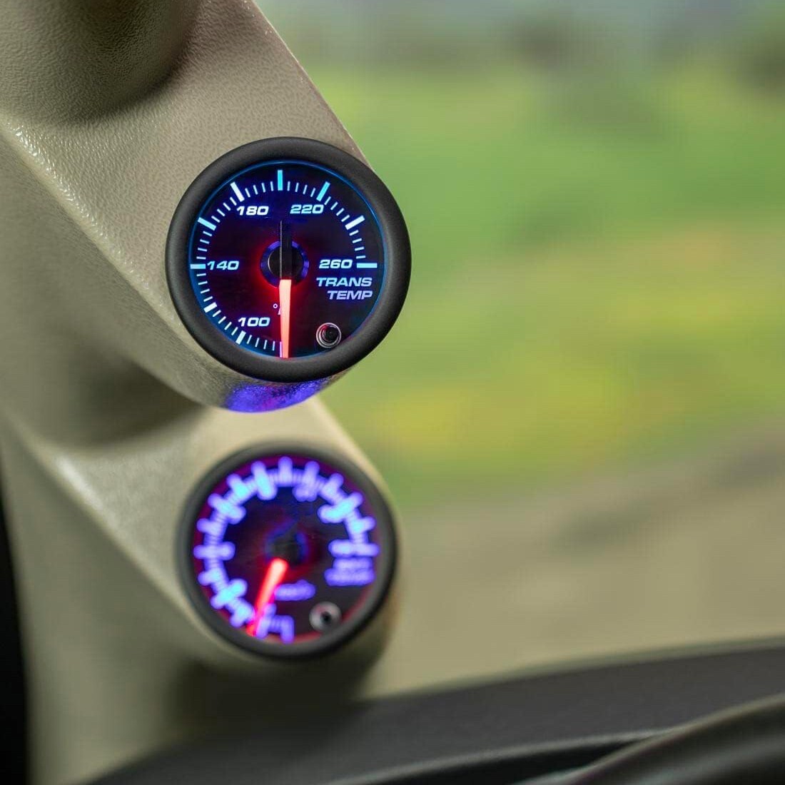 2 INCH TRANS-MISSION OIL COOLER TEMP-ERATURE GAUGE 4AN HOSE FITTINGS SENDER KIT