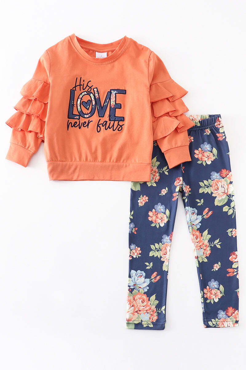 HD Girl's Easter Two-Piece Floral Pant Set Size 7 New with Tags
