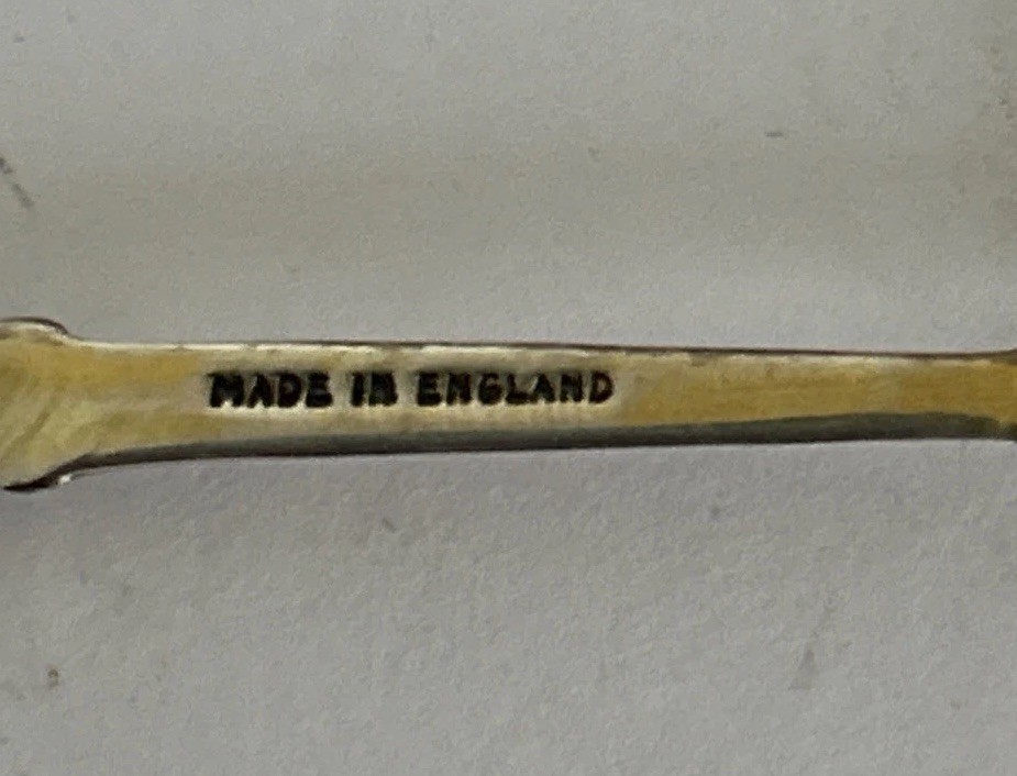 Vintage Walker & Hall Set Of 6 Silver Gilt And Enamel Coffee Spoons - England