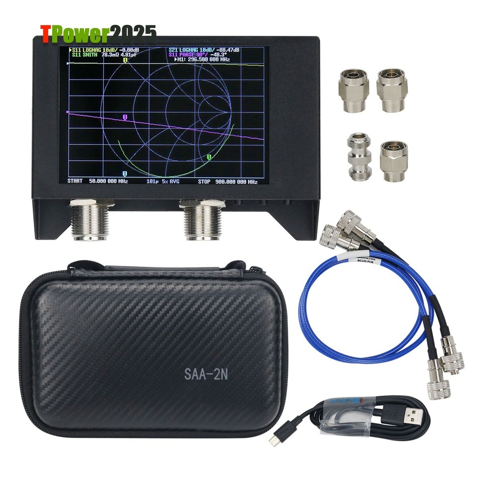 50KHz-3GHz 4" Vector Network Analyzer Meter Antenna Analyzer SAA-2N NanoVNA V2