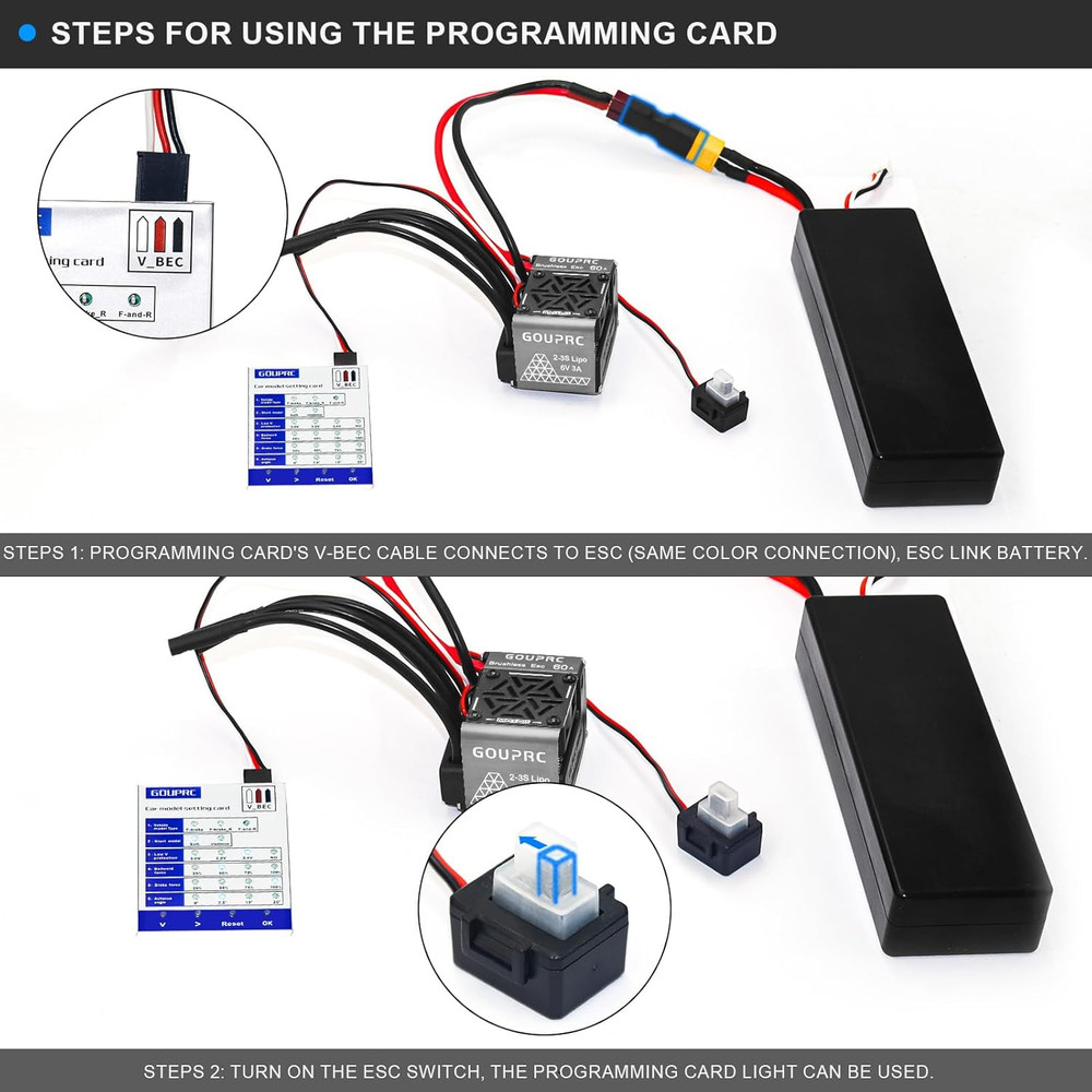 GOUPRC RC Programming Card for Brushless ESC Electronic Speed Controller Car Mod