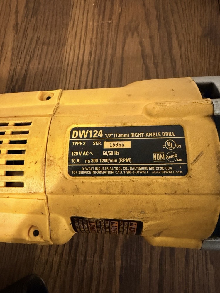 Dewalt DW124 1/2” Right Angle Drill With Case