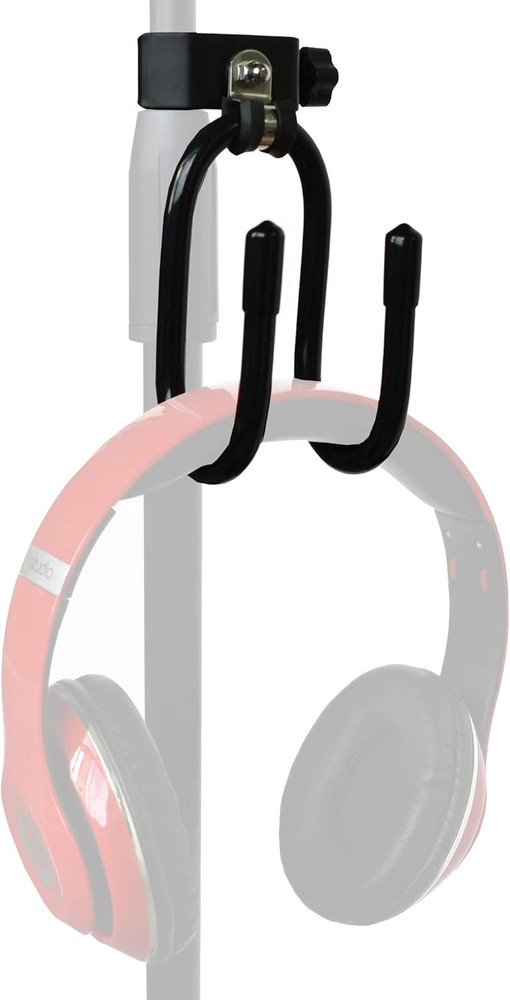 YYST Microphone Stand Clamp-On Studio Headphone Hanger Holder Hook Rack
