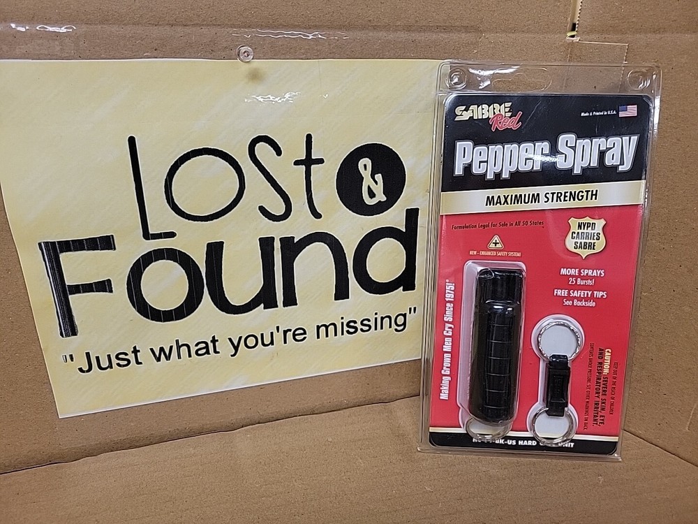 Sabre Red Pepper Spray with Quick Release Key Ring - Black Maximum Strength USA
