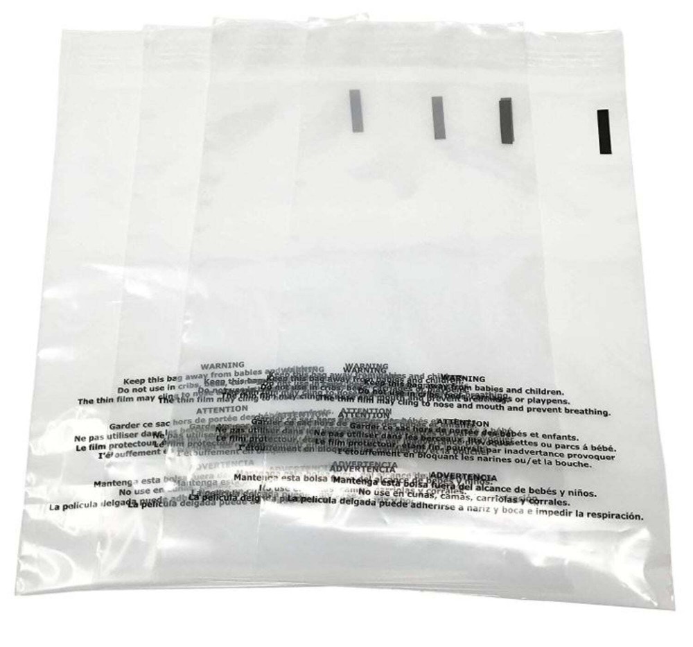 5x7" Clear Poly Mailers Suffocation Warning Self Sealing Plastic Bag, 100 Pack