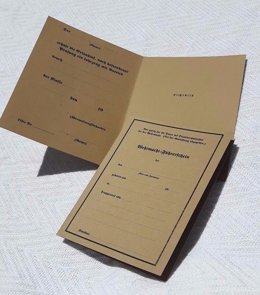 WW2 German Army Drivers Permit