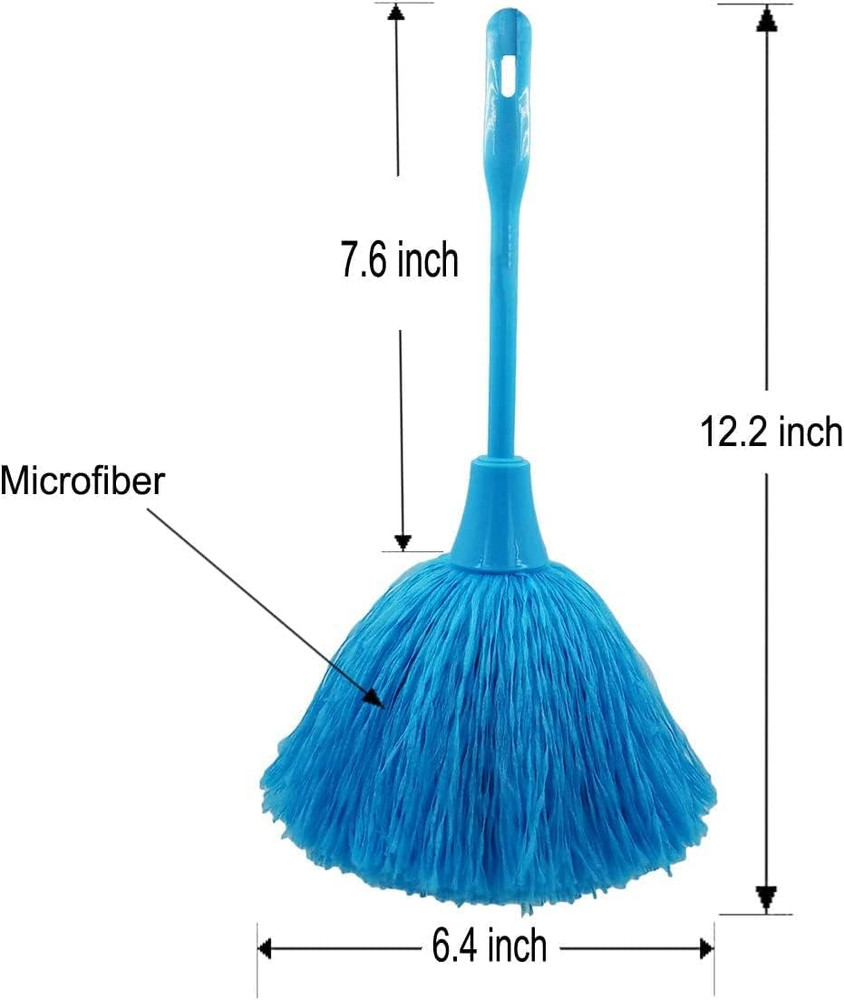 3 Pack Microfiber Delicate Duster,Comfortable Non Slip Handle, 3 Colour Washable