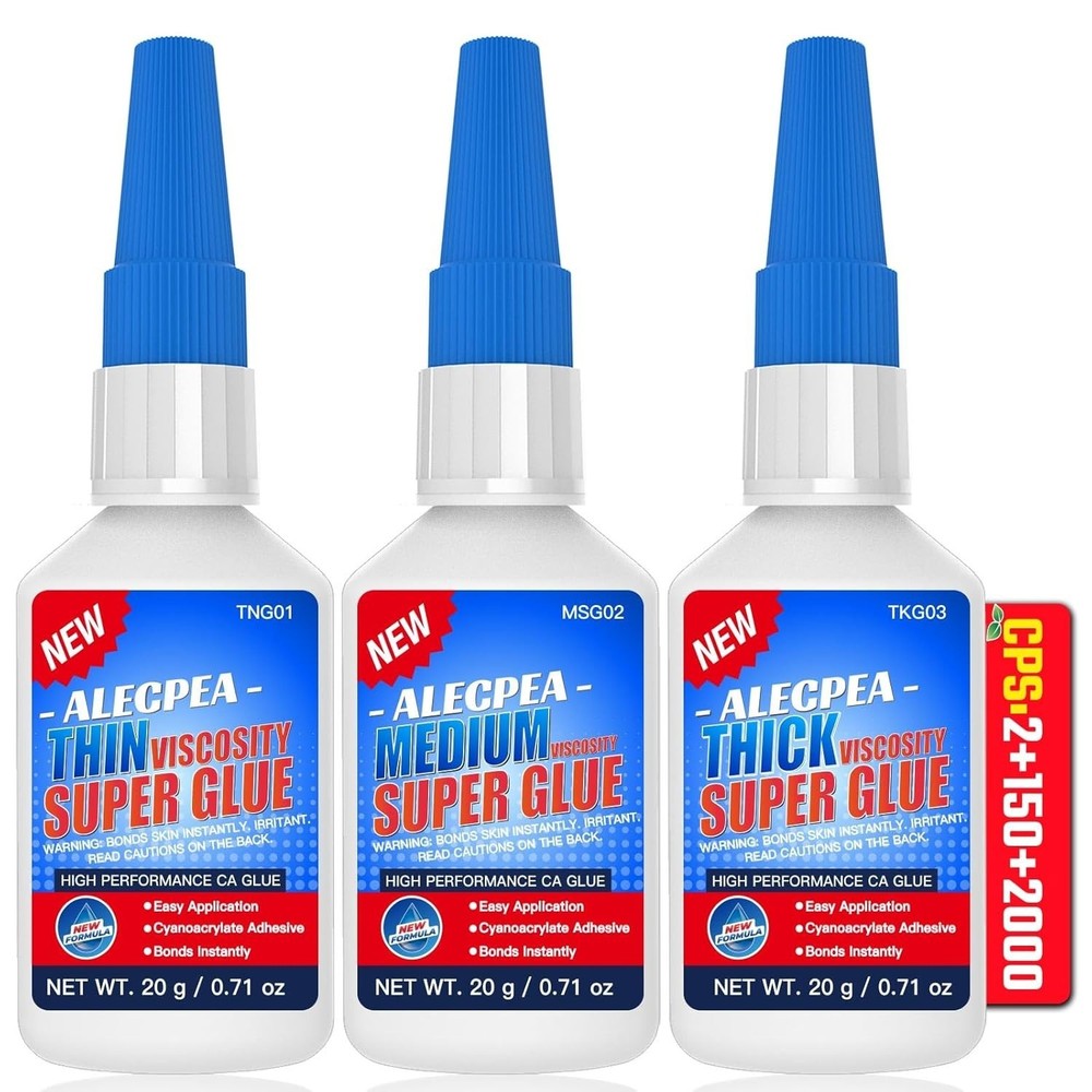 3 Viscosities CA Glue: Thin, Medium & Thick - Perfect for Every Project