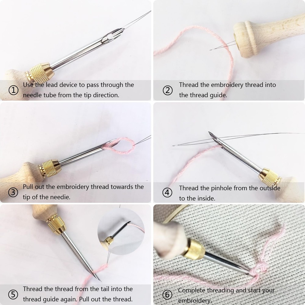 Punch Needle Embroidery Kit - Complete Set for Needle Punching - Includes Adj...