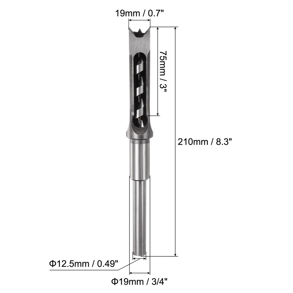 3/4" Squared-hole Drill Bit for Woodworking Hollow Chisel