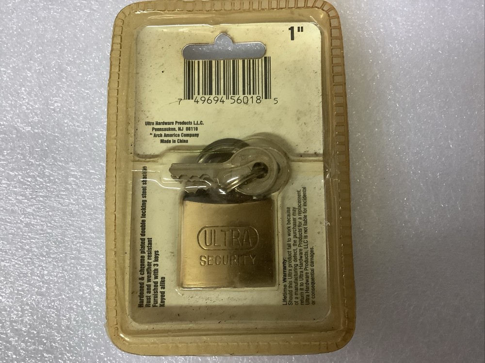 Ultra Solid Brass Luggage & Locker 1" Padlock (OLD STOCK)