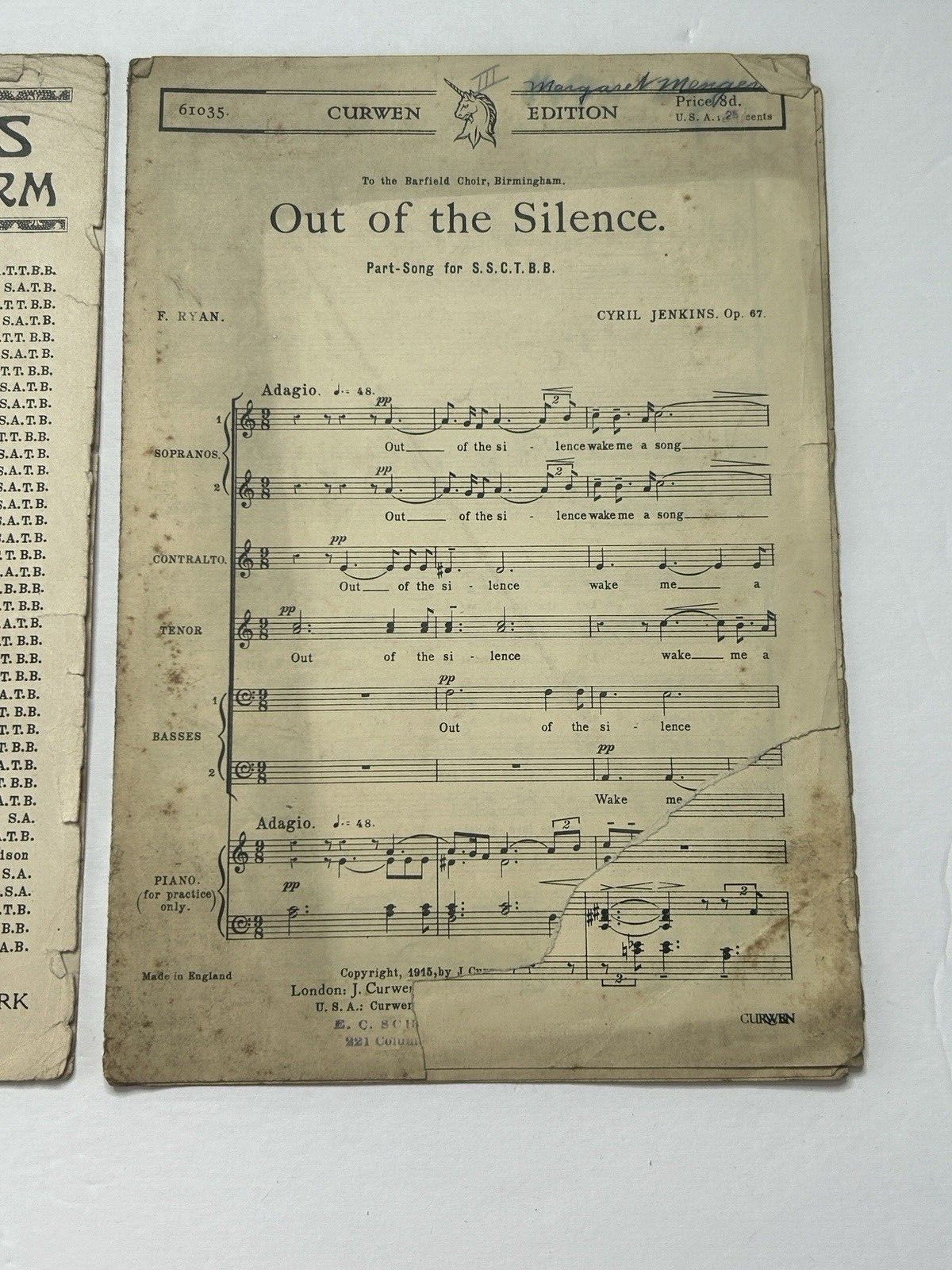 Vintage Sheet Music Choral Arrangements, Choirs Lot of 9