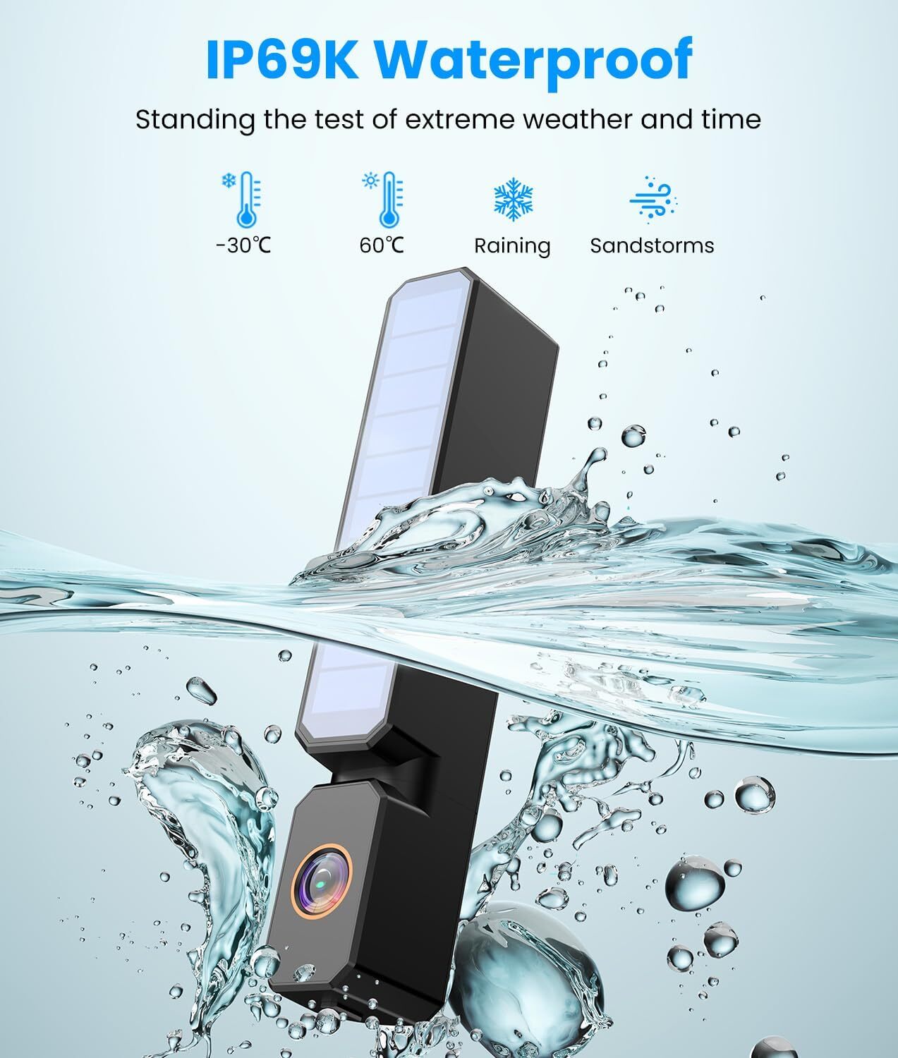 AUTO-VOX Solar Wireless Backup Camera 5" 1080P Monitor+ 1/2PCS Rear View Cameras