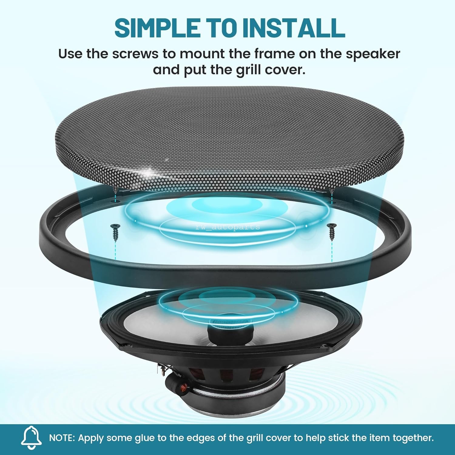 2× Universal 6x9" Speaker Grills Decorative W/ 8xScrews For Car Home Audio DIY