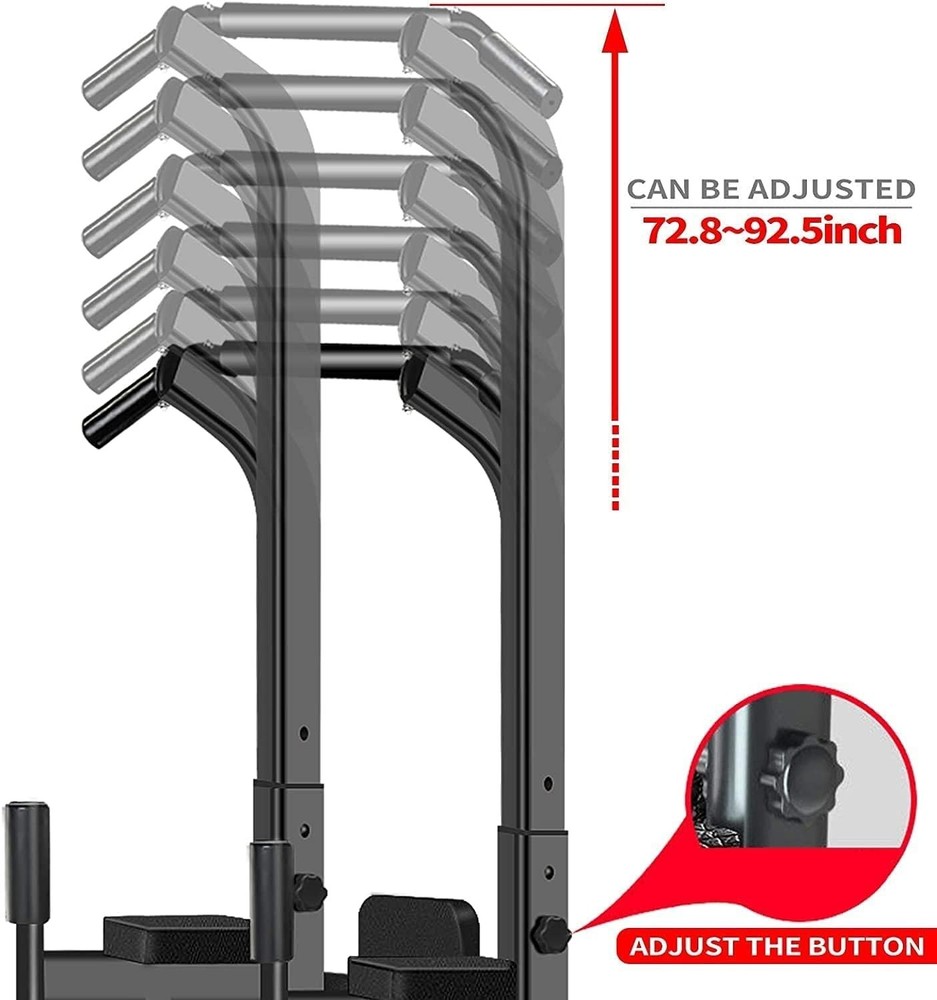 Power Tower Adjustable Height Pull Up & Dip Station Multi-Function Home Strength