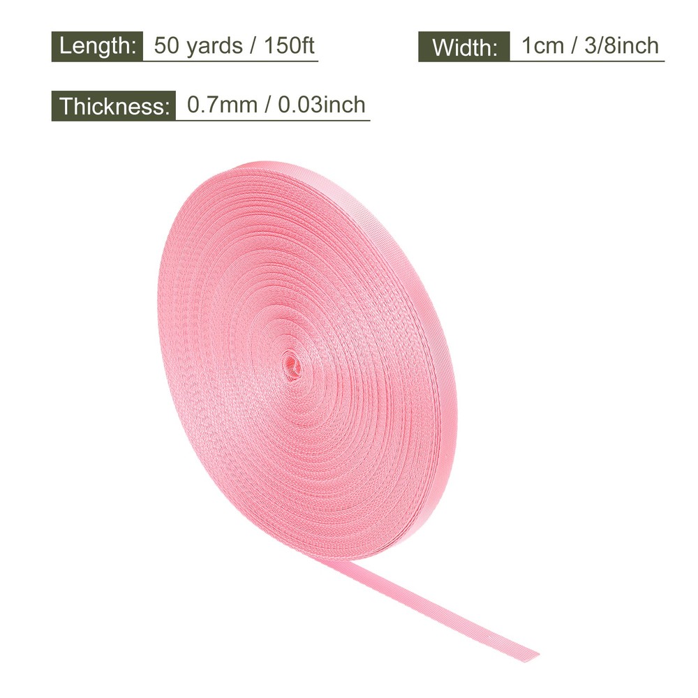 Flat Nylon Webbing Strap 3/8 Inch 50 Yards Cherry Pink for Backpack