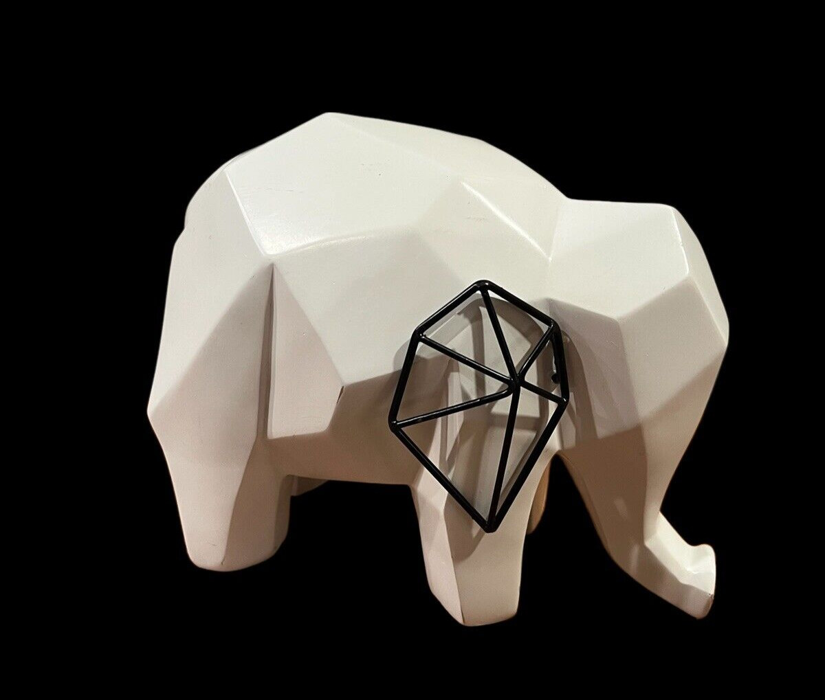 Elephant Ceramic Angular Geometric Ear Body Pattern Modernist Style