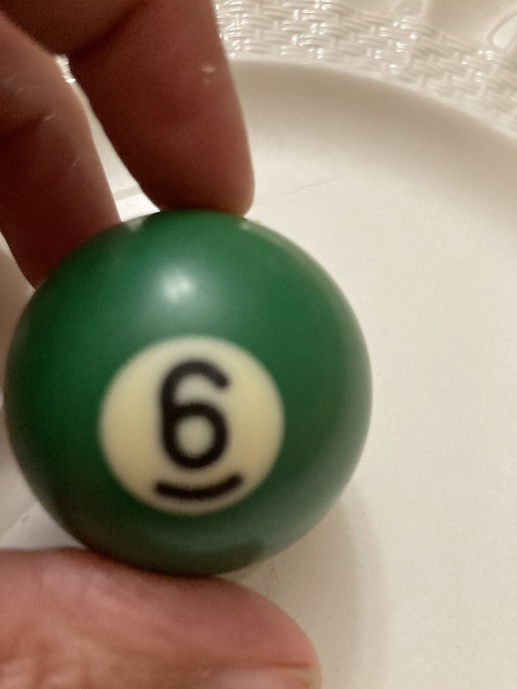 Mini Pool Ball #6 Green Solid 1.5" Diameter Miniature Billiard Replacement Vtg