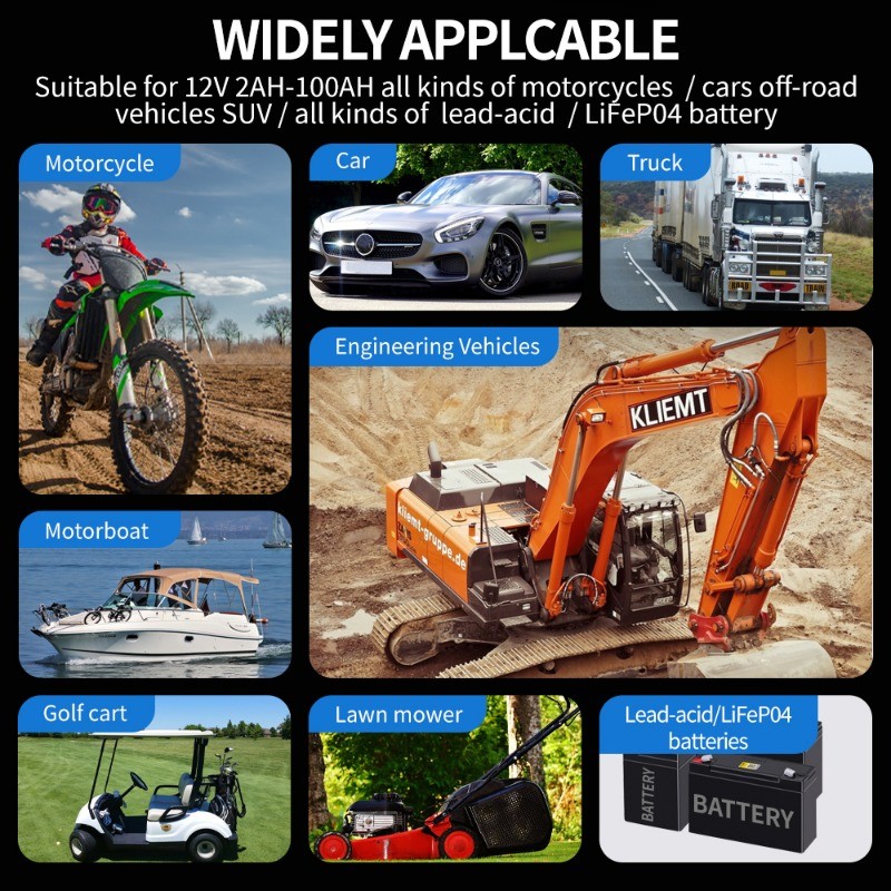 12V 6A Smart Battery Charger w/ Adapter Mode for AGM LiFePO4, Cars,Boat,Truck