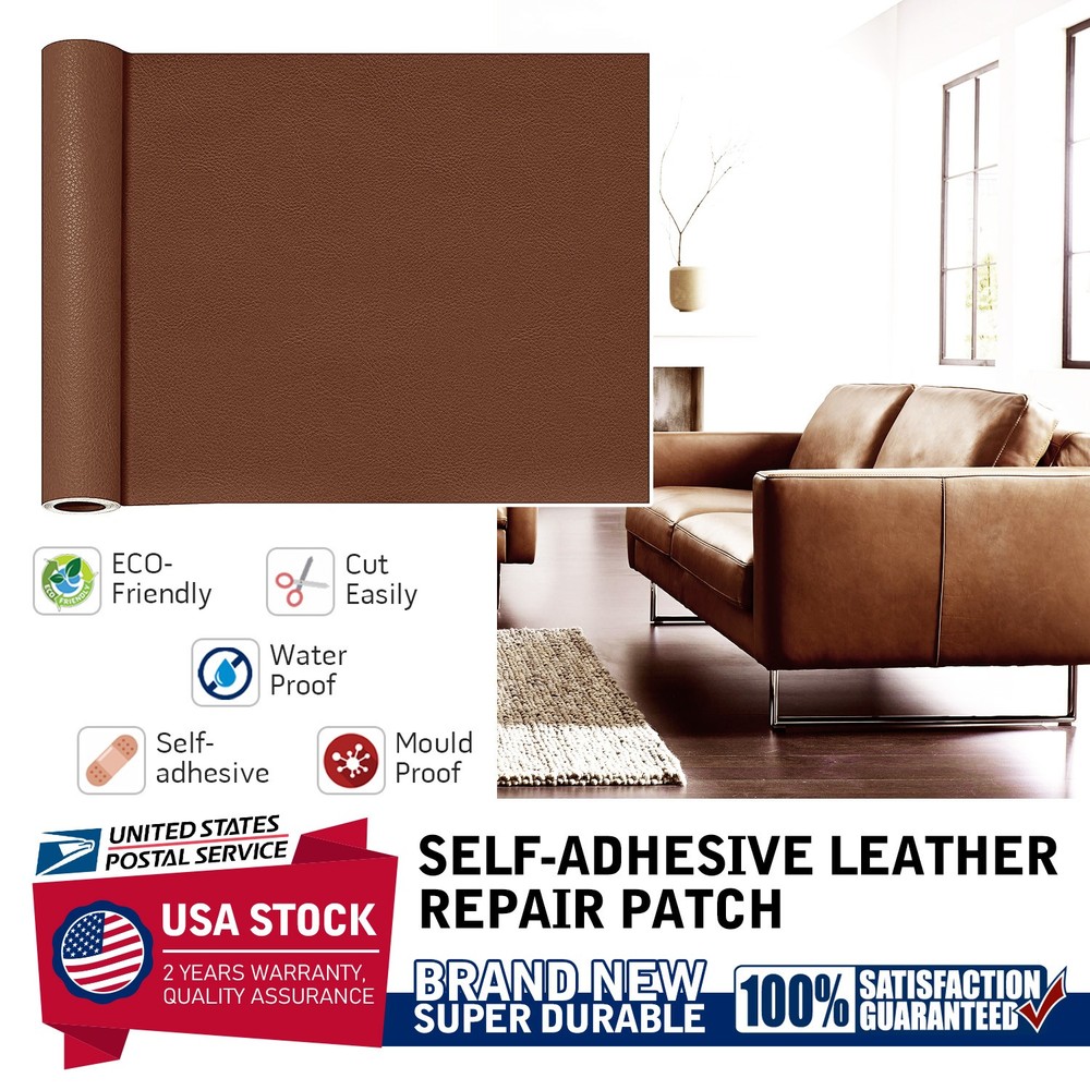 Leather Repair Tape Self-Adhesive Patch for Car Seats Couch Sofa Patch Brown