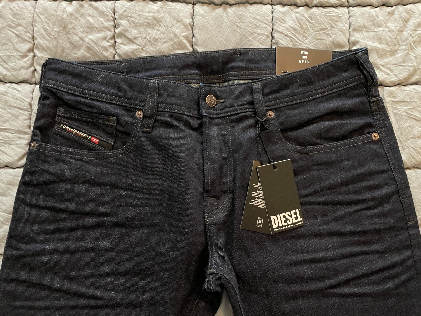 Diesel zatiny RB060 bootcut slim dark indigo stretch denim jeans 34 x 32 men NEW