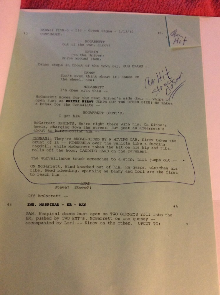 HAWAII FIVE-O ORIGINAL SCRIPT 216 SCHEDULE 2011 I HALU PU DANIEL DAE KIM