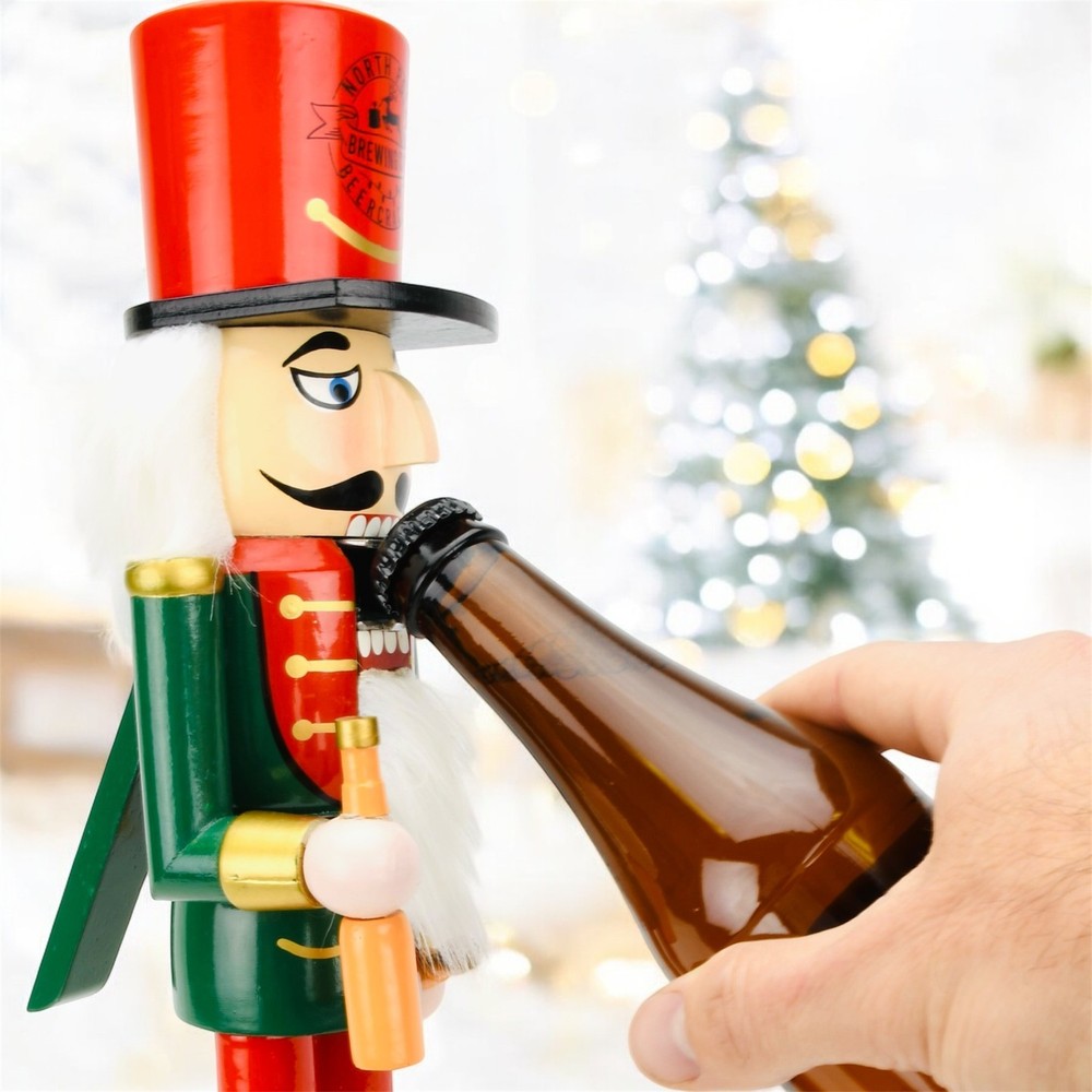 Tree Buddees Beercracker Bottle Opener Nutcracker 15" Tall Beer Opener Fun Decor