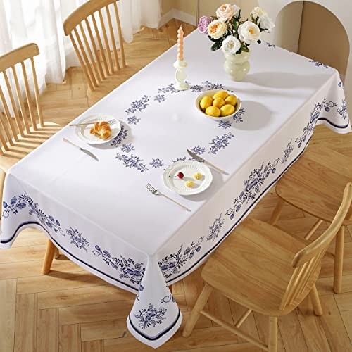 Rectangle Tablecloth Blue 120" x 60" (Rectangular) Blue and White Porcelain