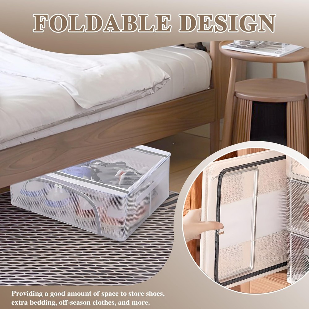 Foldable Under Bed Storage, Underbed Storage Bags Organizer Container, Under ...
