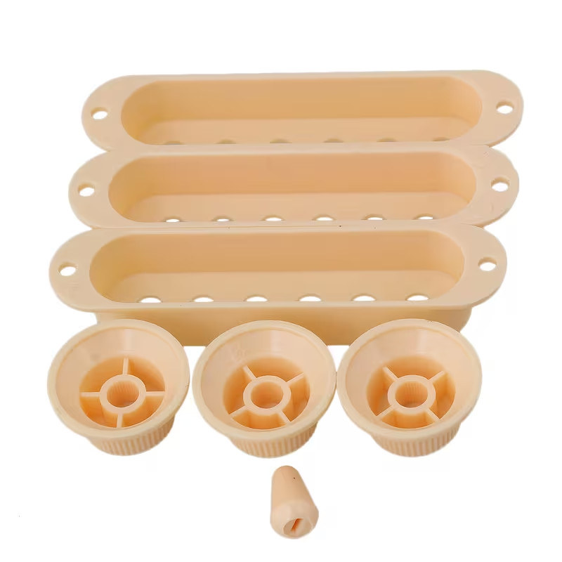 Cream Pickup Covers - Knobs - Tip - for Strat style Guitar #CUSHTY WIN FINALLY!