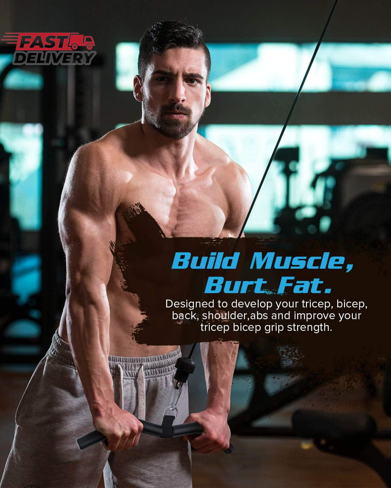 Upgraded LAT Pulldown Bars, 19" LAT Pull down Bar Attachments for Home Gym, Curl