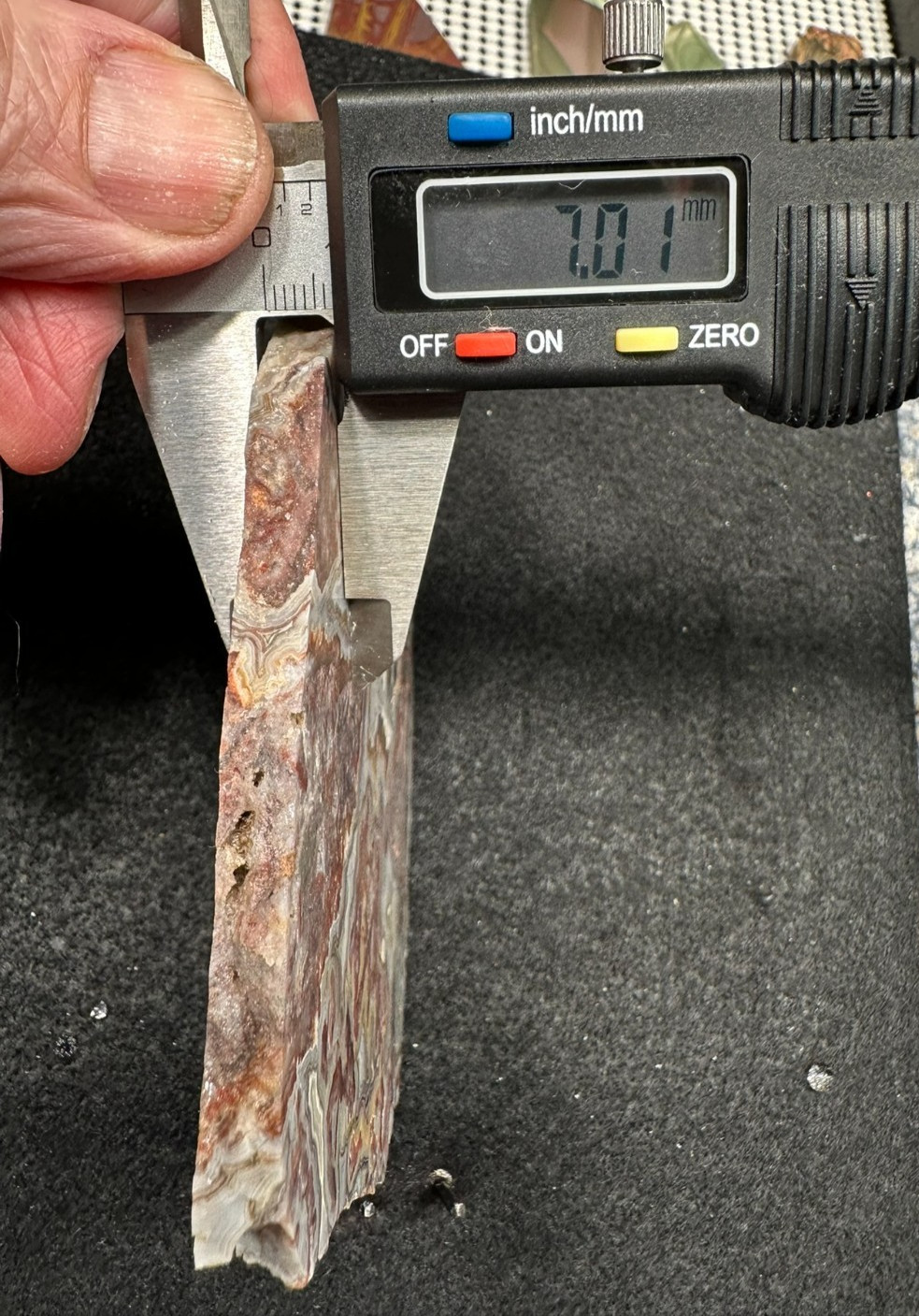 Crazy lace Agate unfinished slab, great for cabbing (weight 4.98oz)