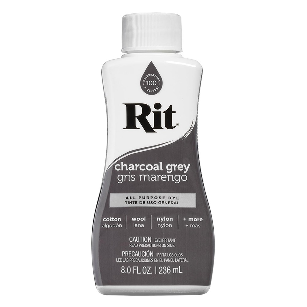 Rit All-Purpose Liquid Dye, Charcoal Grey , 8 oz 8 Fl Oz,