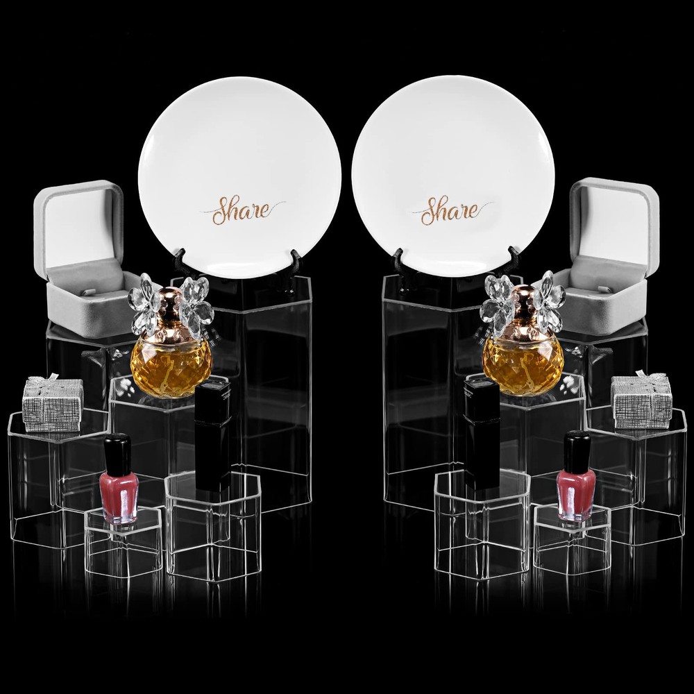 Jetec Hexagonal Jewelry Display Risers Hexagonal Market Display Risers Stands Ac