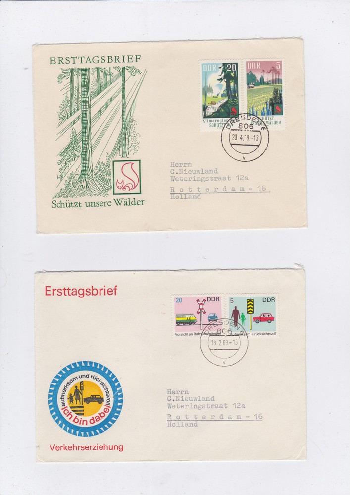 8 East Germany (DDR) First Day Covers