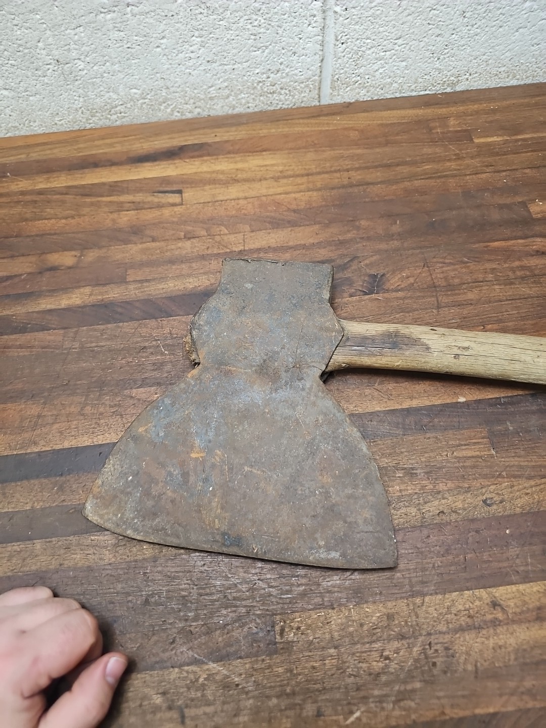 R24- Antique Daniel DRUA Hand Forge Broad Axe - PARADISE - LANCASTER PA 7lb 6oz