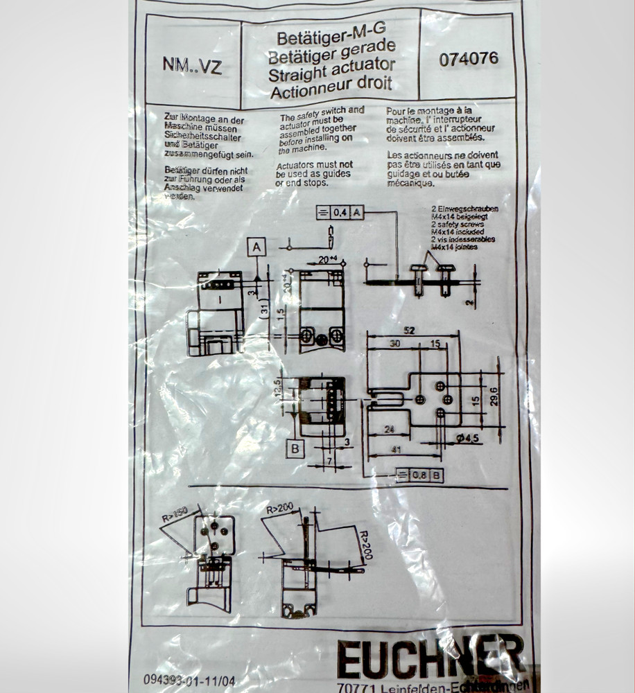 EUCHNER M-G-074076 ACTUATOR-M-G NEW & ORIGINAL PACKAGING