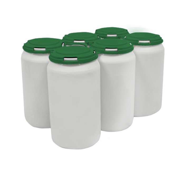 PAKTECH GREEN 1/2 Case 6 Pack Plastic Can Carrier, 162 Pcs -Std Sz 202 -260 6Pak