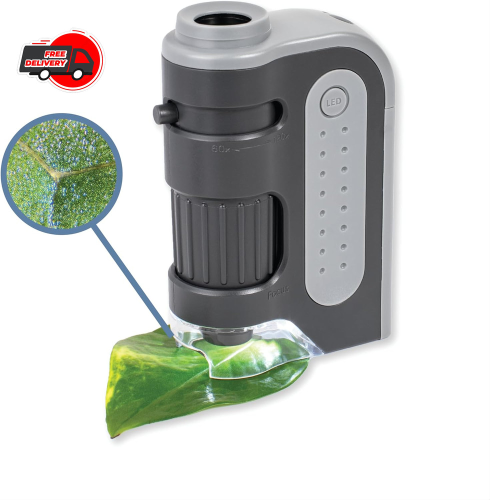 Carson Microbrite Plus Led Pocket Microscope 60X 120X Magnification Education...