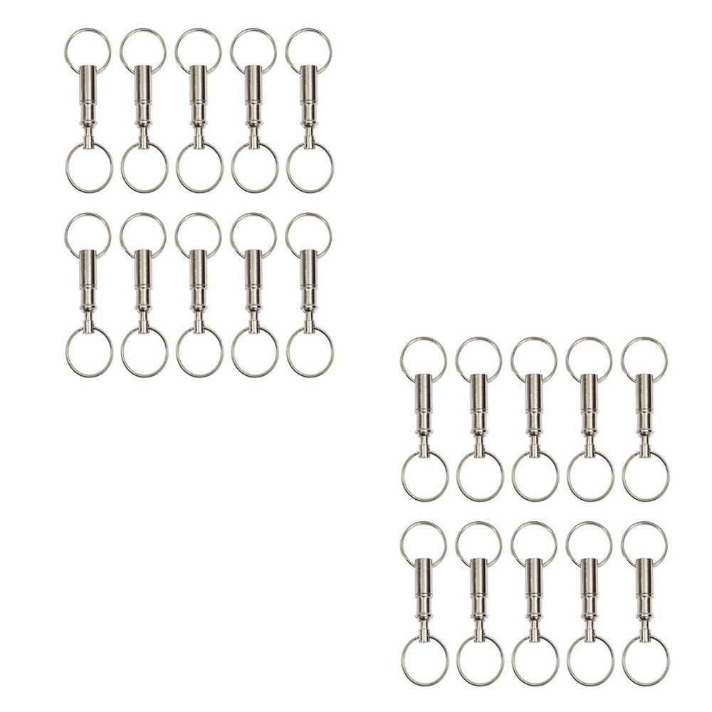 US 10-20 Pcs Handy Basics Quick Release Key Detachable Pull Apart Ring Keychain