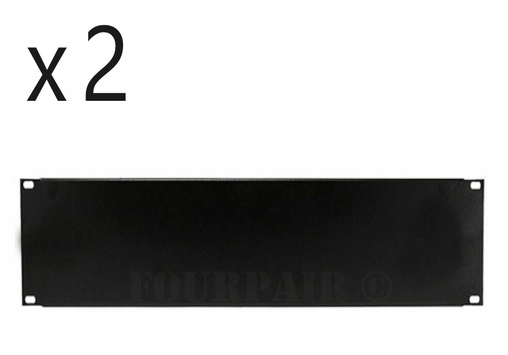 2 Pack - 3 Space 3U - 19" Blank Network IT Rack Mount Server Panel Filler Spacer
