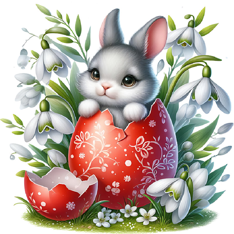30 Custom Spring Bunny In Easter Egg Personalized Address Labels