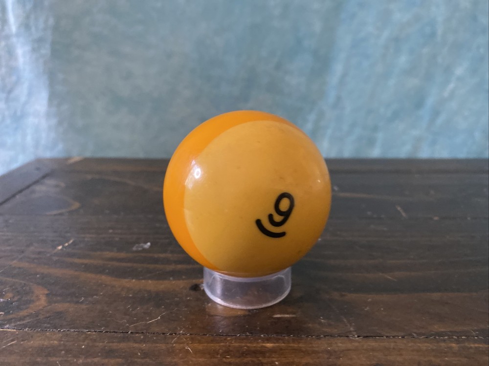 Vintage Number 9 Yellowed Pool Ball Replacement