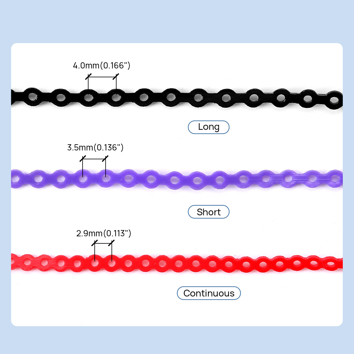 Dental Elastic Ligature Ties Elastics Chain latex Bands for Orthodontic Brackets