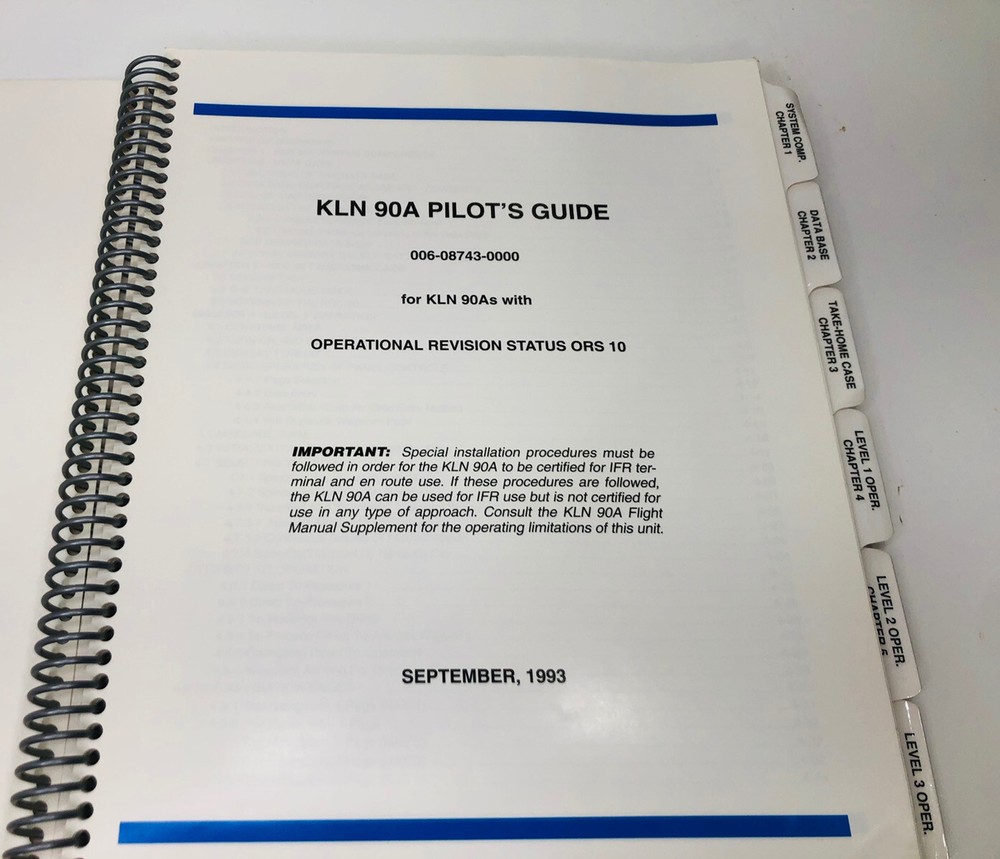 Pilot's Guide King Bendix KLN-90A Manual