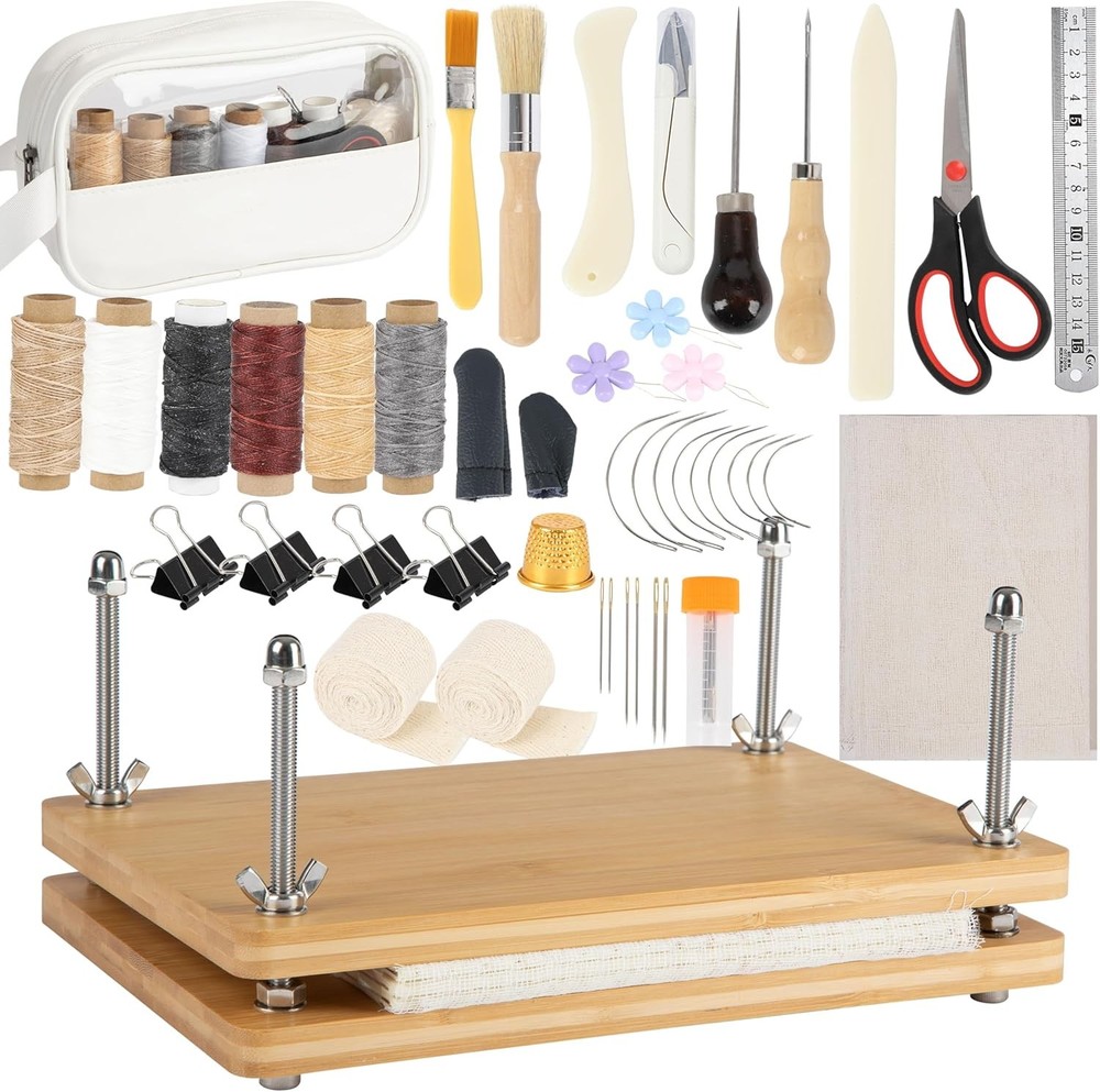 pamctry 50 Pcs Book Binding Kits for Beginners - Complete DIY Kit with Tools...