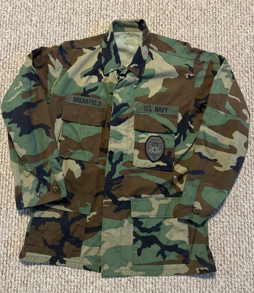 US Navy Military Camouflage Jacket Sz Medium Regular