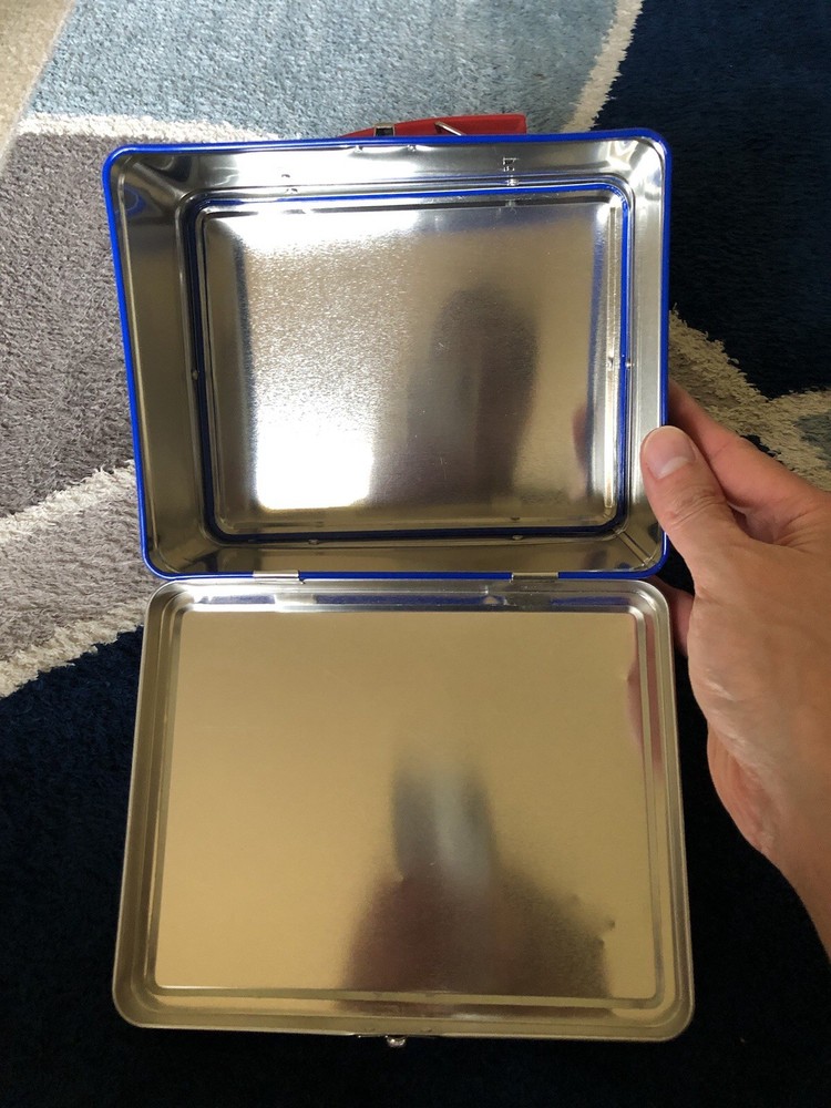 Superman Six Flags Small Tin Metal Lunch Box DC Comics